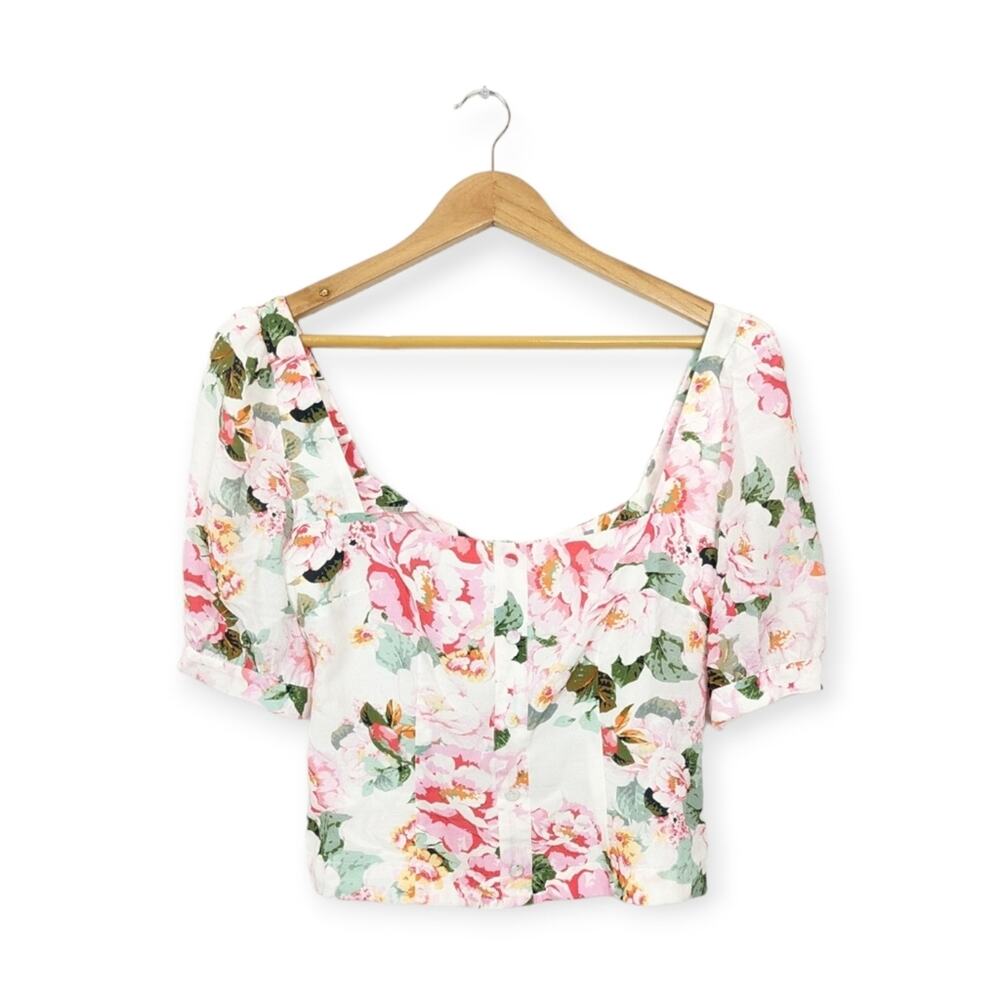 Favorite Daughter One That Got Away Blouse S Floral Square Neck NWT
